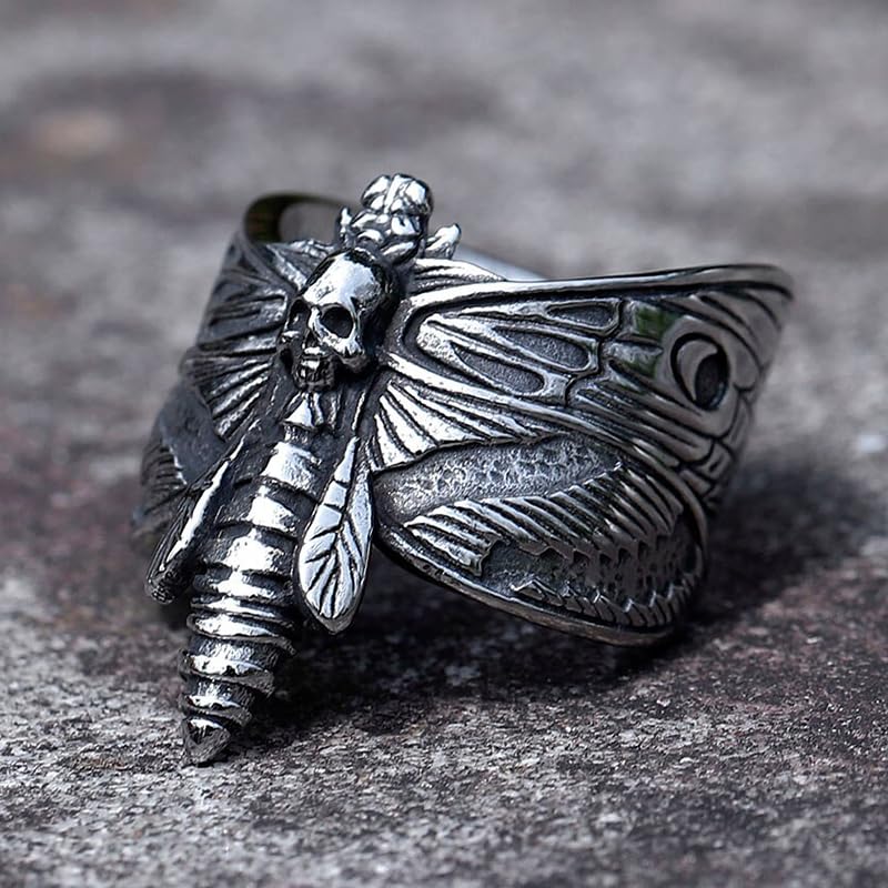 Image of Death Skull Ring for Men Stainless Steel Jewelry Biker Rings Scary Death Ring Skull for Gifts