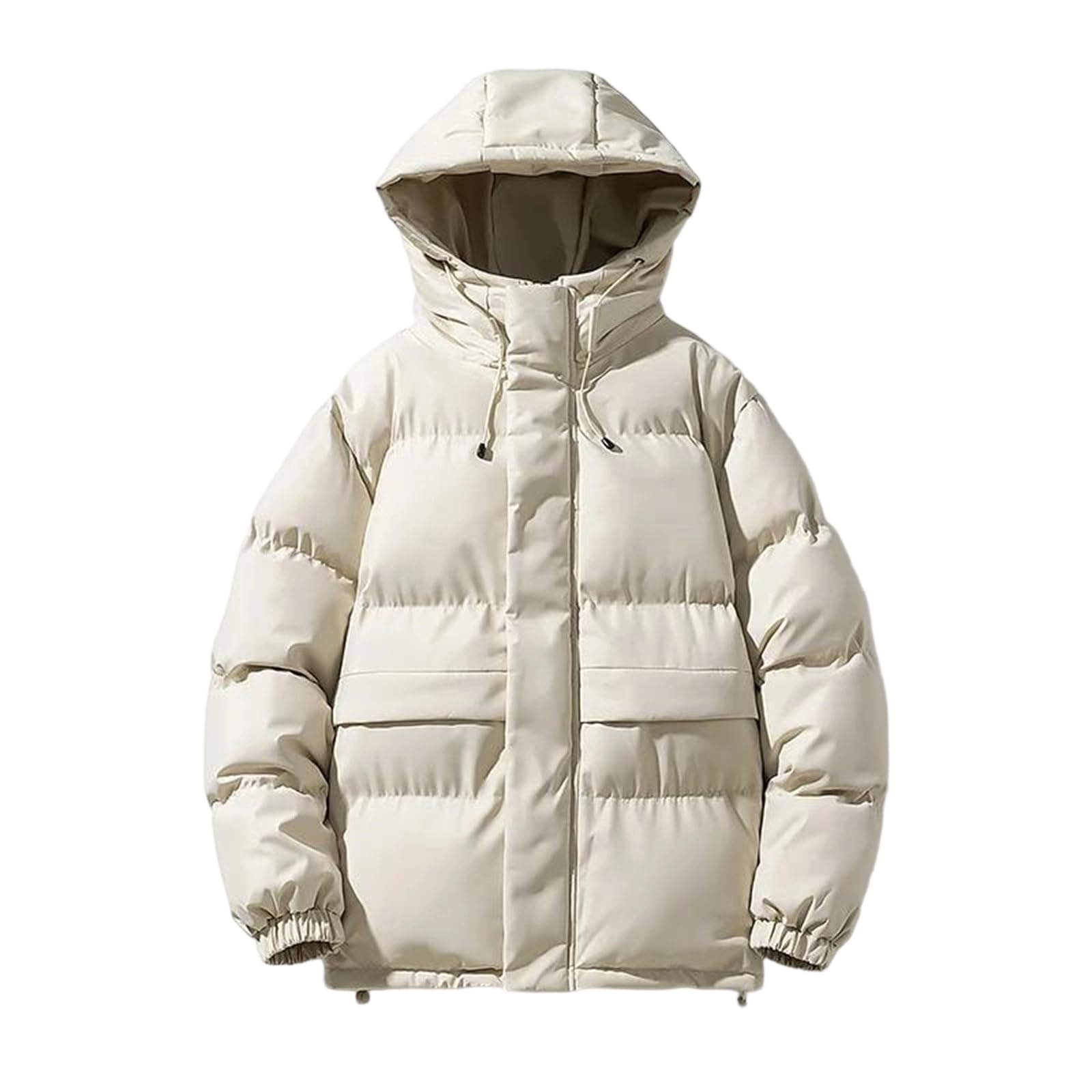 Parka d'hiver à capuche homme manteau chaud noir pour l'extérieur