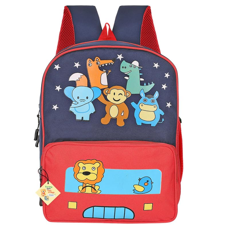 Image of Frantic Soft Cartoon Design Animal Velvet Plush School Backpack Bag For 2 To 5 Years Boys Girls Nursery Preschool Picnic Carry Travelling Bags