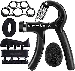 Hand Grip Kit com 5 Peças Fortalecedor de Mão Exercitador Dedos e Punhos Exercício Fisioterapia Dedos Mãos