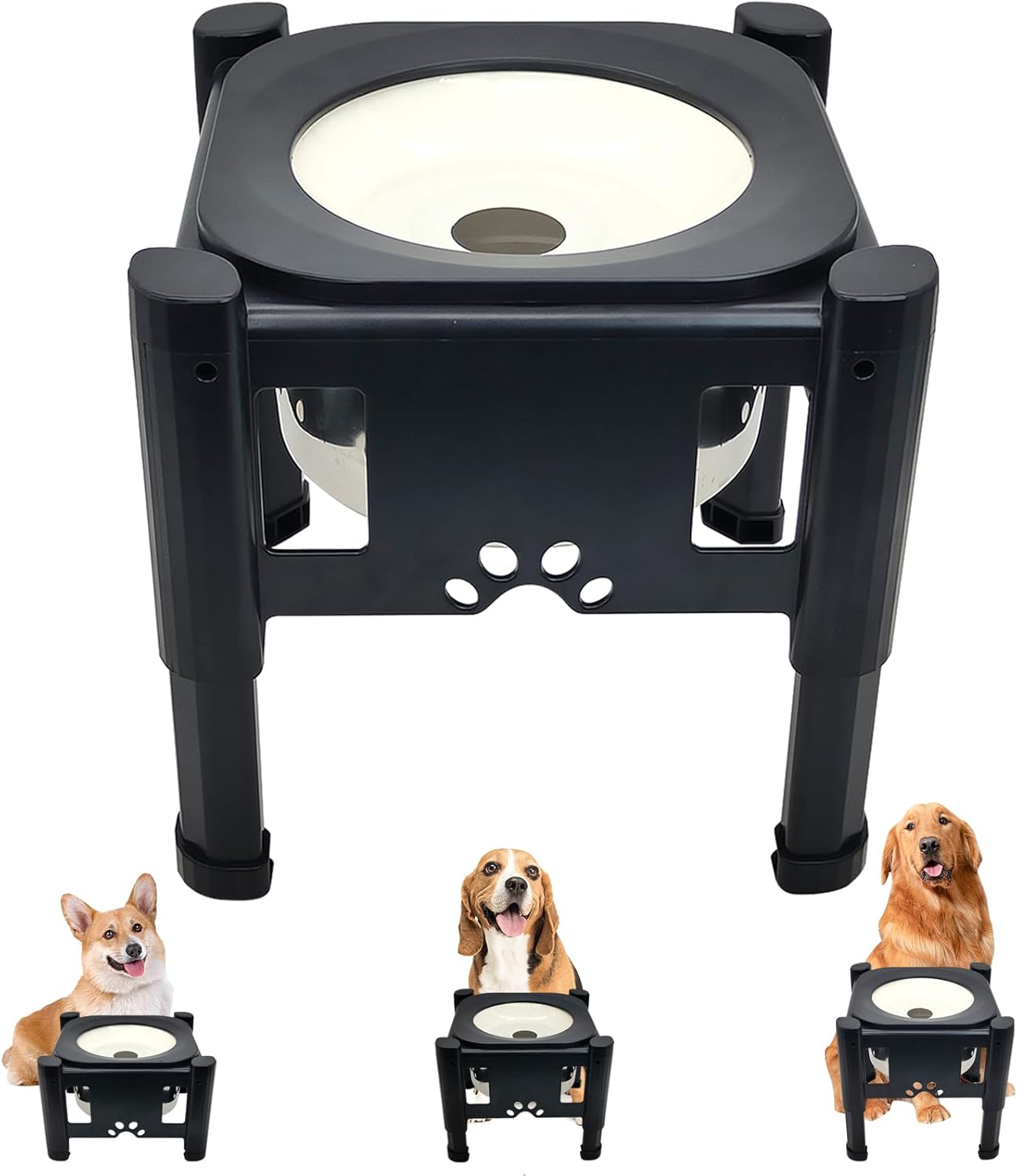 Non Spill Dog Water Bowl,Adjustable Elevated Dog Water Bowls,Zero