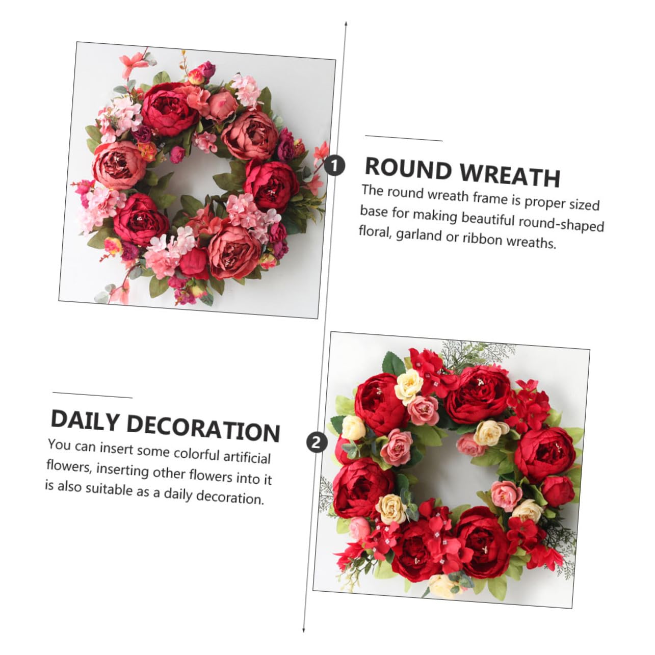 Ciieeo 2 Piezas Guirnalda Navideña DIY Marco Plástico para Manualidades Decorativas Puertas Paredes y Fiestas Hogar Navidad
