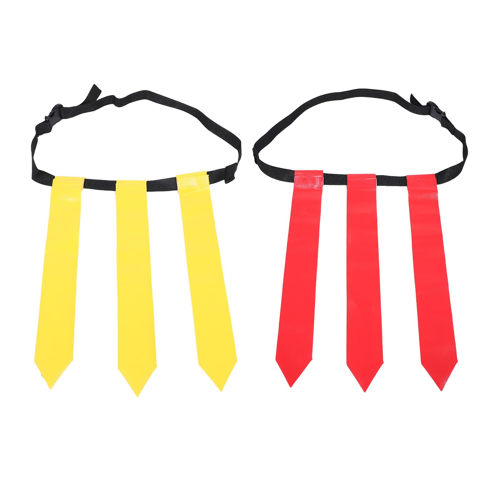 GALPADA 2 Cinturones de Flag Football Ajustables para Adultos y Jóvenes Set con Banderines Amarillos y Rojos de Nailon y PVC Kit Deportivo Portátil con Bolsa de Almacenamiento para