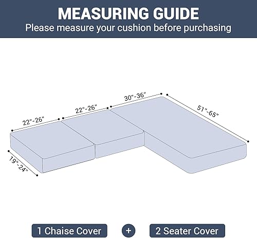 Miniatura 2 de Warmstar Fundas impermeables para sofá modular de 3 piezas, fundas de cojín elásticas de jacquard grueso lavable, apta para mascotas, funda de sofá