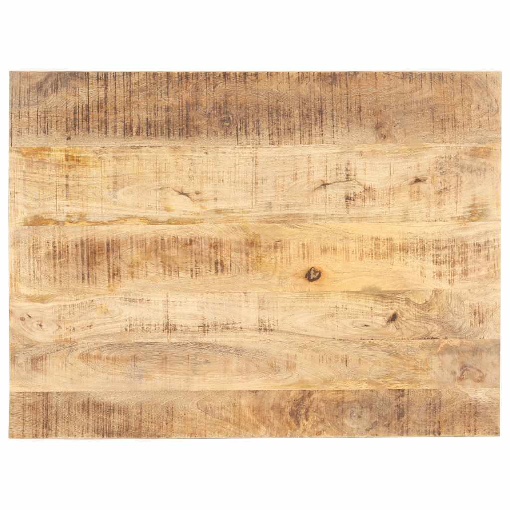 Dessus de Table en Bois de Manguier Massif 70x60 cm, Plateau de Table Rectangulaire Industriel 15-16 mm pour Table à Manger, Café, Restaurant et Bureau, Finition Polie et Vernie