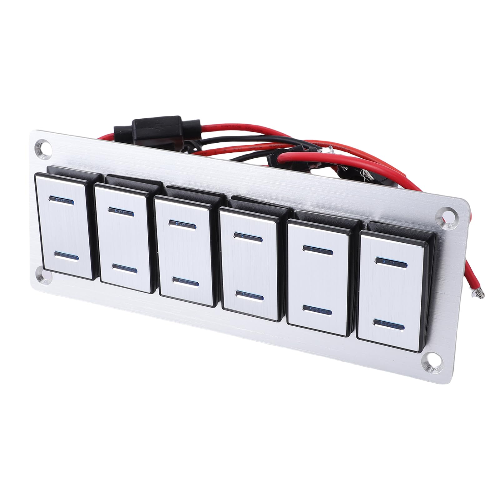 Eujgoov 6-gangowy Panel Przełącznika, Wodoodporny Aluminiowy Panel