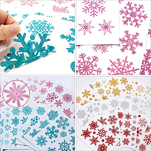image for AM AMAONM  Amaonm Removable 93PCS Christmas Static Glitter Snowflake W