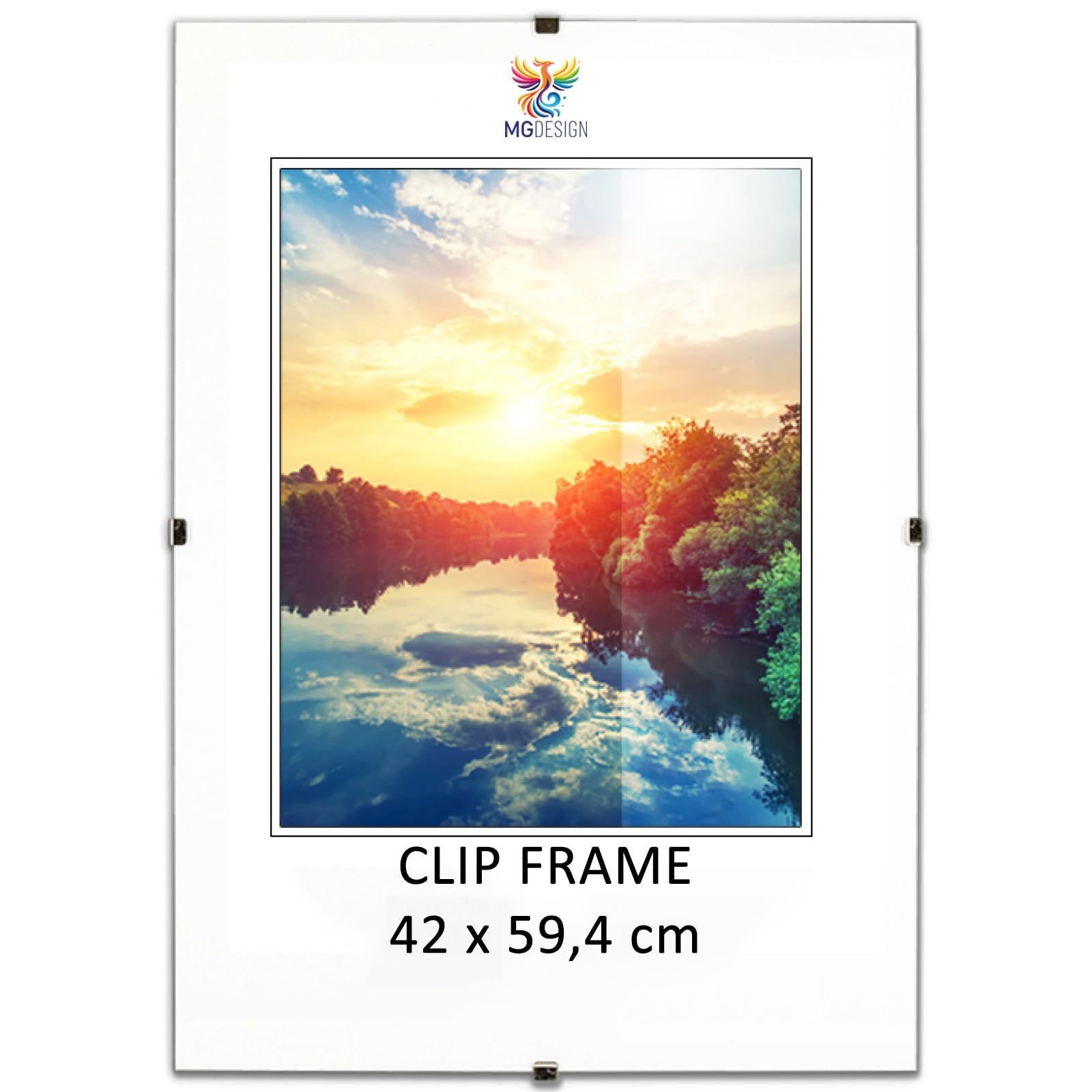 MG Design Clip Frame A2 17 x 23 in (42 x 59.4 cm) – Easy-to-Hang Shatterproof Acrylic Glass – For Posters, Photos & Certificates — image 1