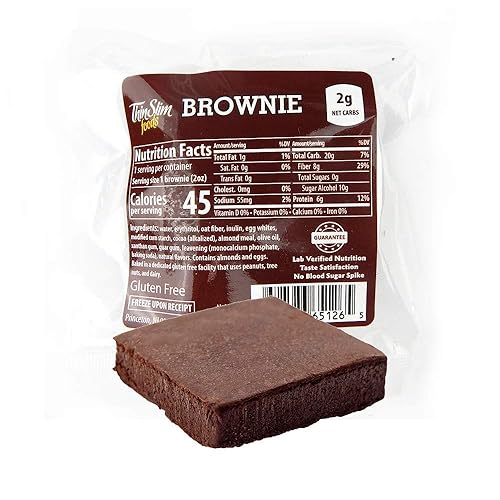 ThinSlim Foods Brownies bajos en carbohidratos chocolate, bajo en calorías, paquete de 8