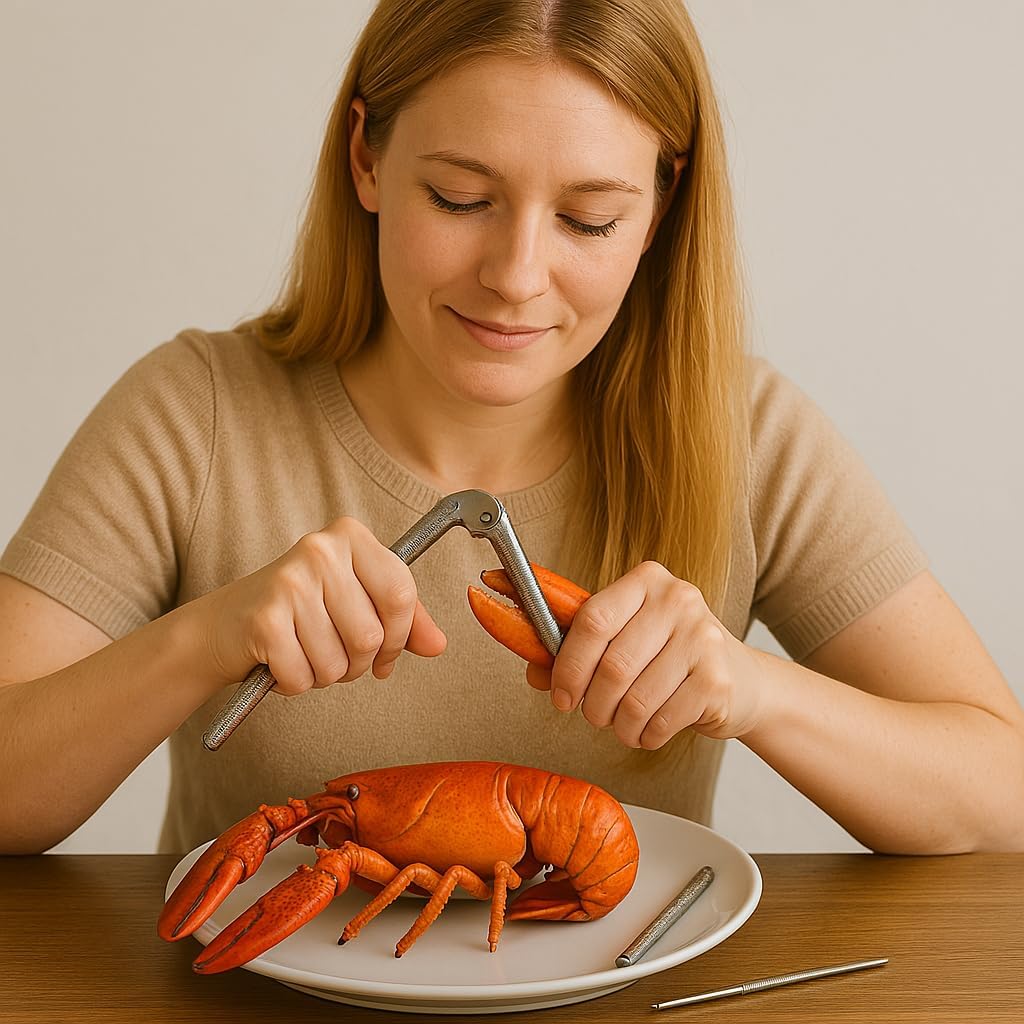 Dependable Industries Nutcracker and Seafood Cracker Set Includes 2 Picks Ideal for Crab, Shellfish, Lobster Scallops, Oysters Walnuts and Nuts with Shells Classic Nut Cracker Design