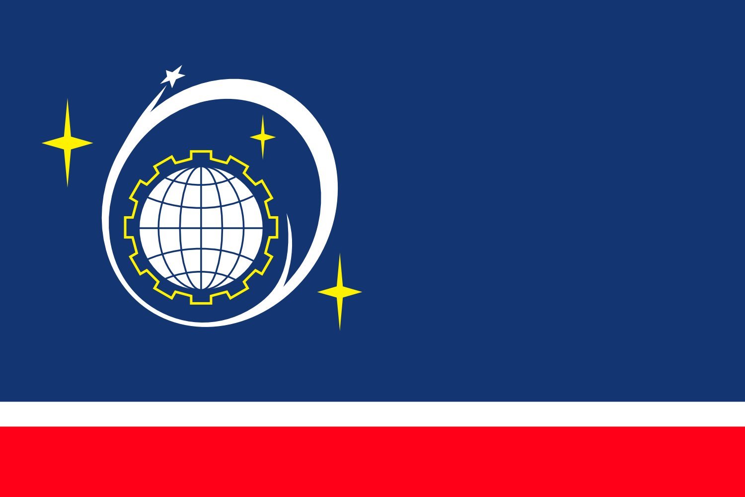 Drapeau Korolyov grand format ultra résistant qui ne se décolore pas