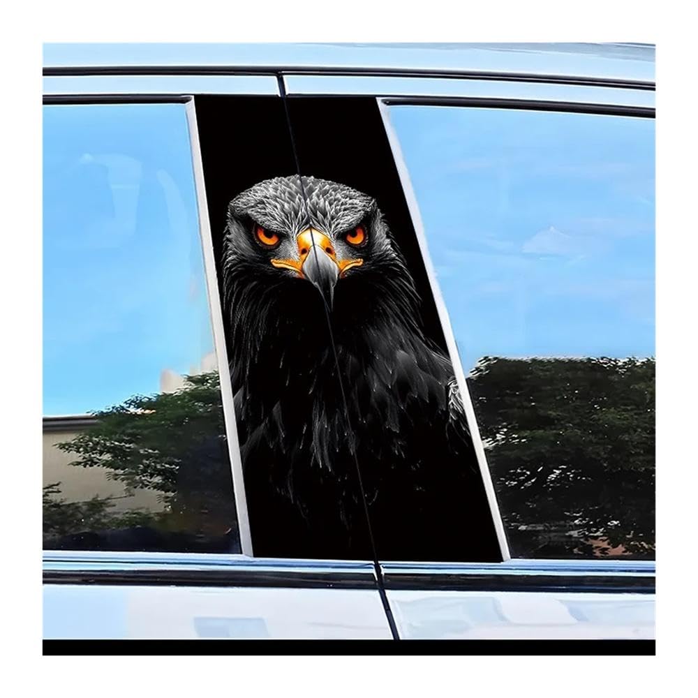 Car Parts 2 Pieces of Car Door Post Decals Eagle Head Polyethylene Protective Film