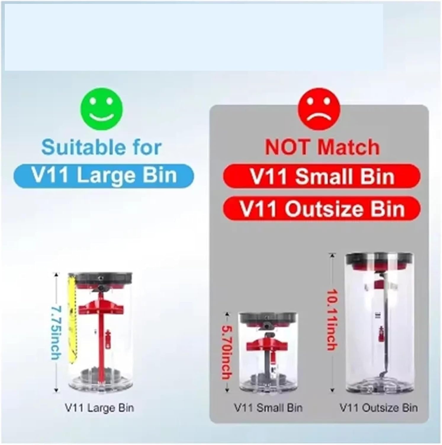 Compatible for Dyson Large Capacity Dust Bin, Replacement Canister for Cordless Vacuum Cleaners