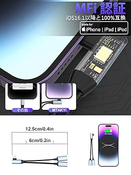 iPhone　イヤホン Amazon.co.jp: 2in1 iphone イヤホンジャック 充電 + 音楽 同時