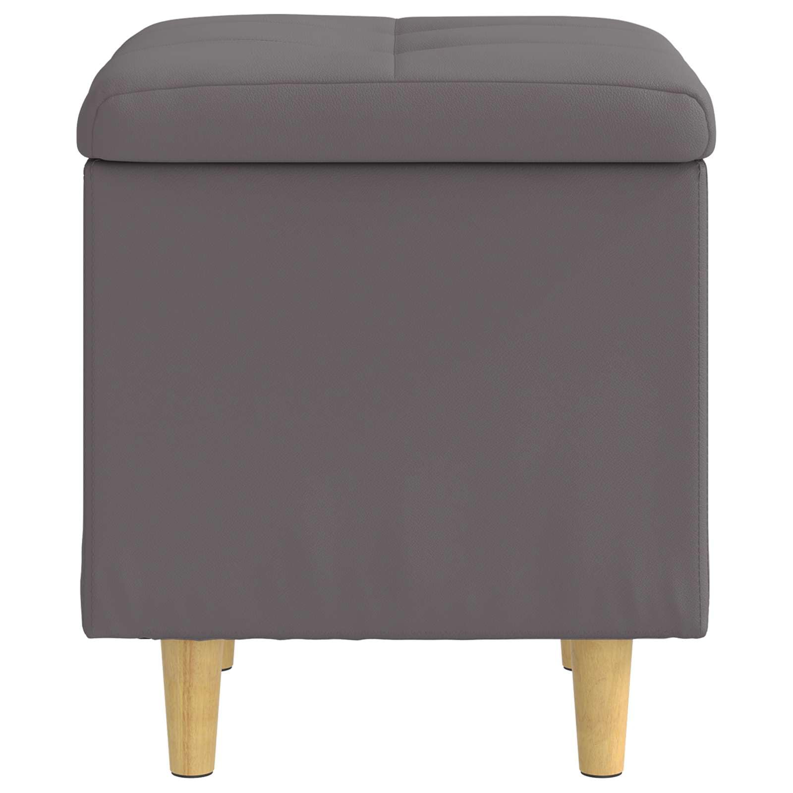 Sottomano grigio in ecopelle, 40 x 40 x 45 cm, con vano portaoggetti, seduta e gambe stabili, per soggiorno, cucina, sala da pranzo, lounge