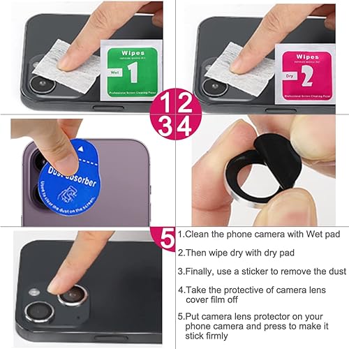 Miniatura 6 de Tomonobu Protector de lente de cámara para iPhone 14iPhone 14 Plus, protector de pantalla de vidrio templado 9H, anillo individual de metal para