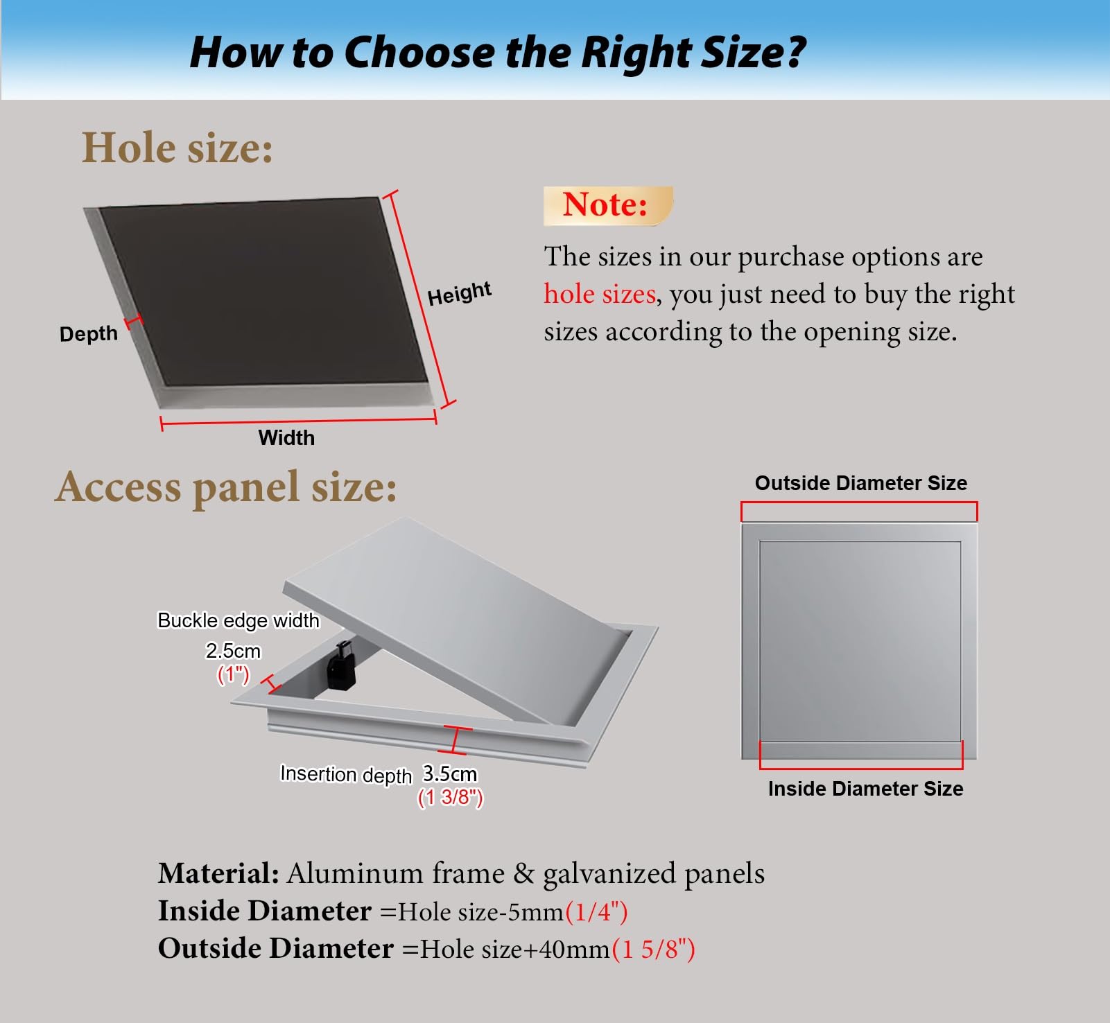Sportello Ispezione Porta di Accesso Grigia con Chiusura a Sfioramento, Pannello di Accesso per L'ispezione Della Porta a Scomparsa del Muro a Secco, Porta di Accesso Ai Sistemi di Sicurezza(45x80cm(1