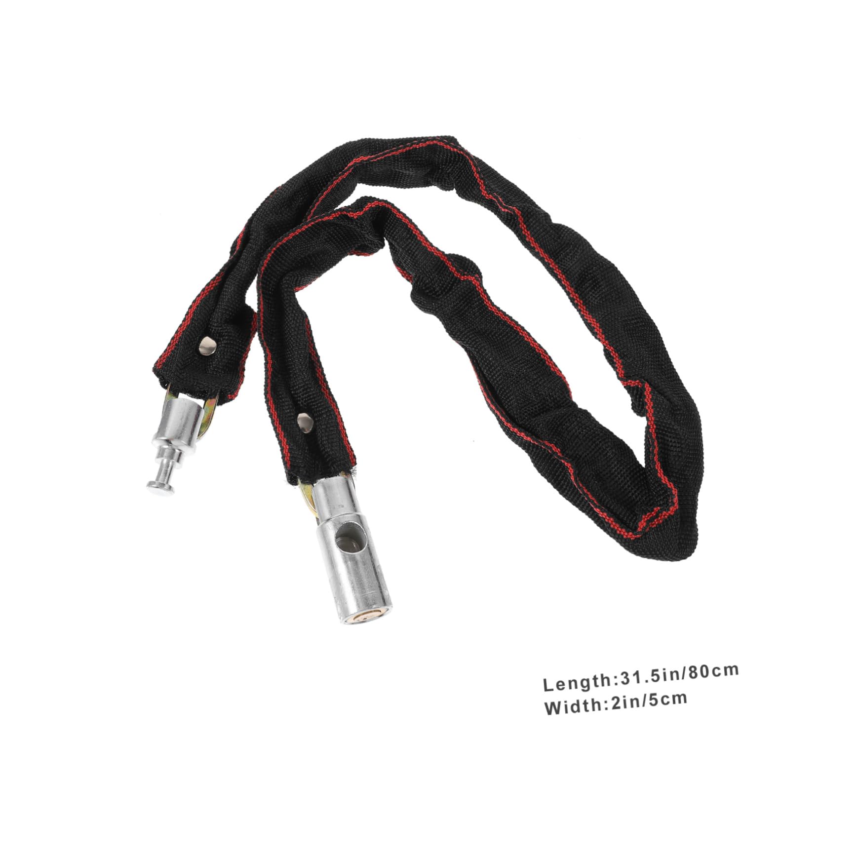 POPETPOP Bike Lock 80cm Chain Lock Key Braided Stainless Steel Waterproof Canvas Coating for Theft Protection Random