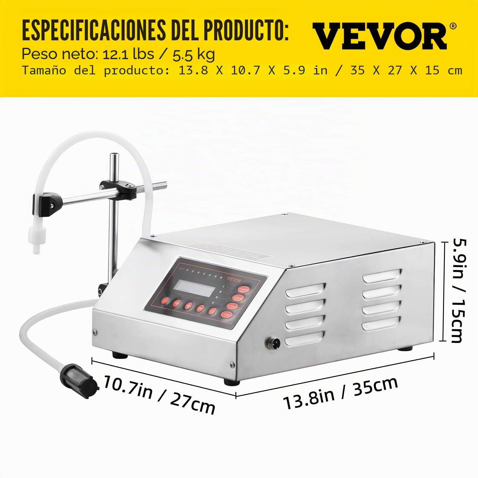 VEVOR Máquina de llenado de líquidos 2-3500ml GFK-160 Máquina de llenado de líquidos Bomba de control digital Máquina de llenado de líquidos Máquina automática de llenado de líquidos