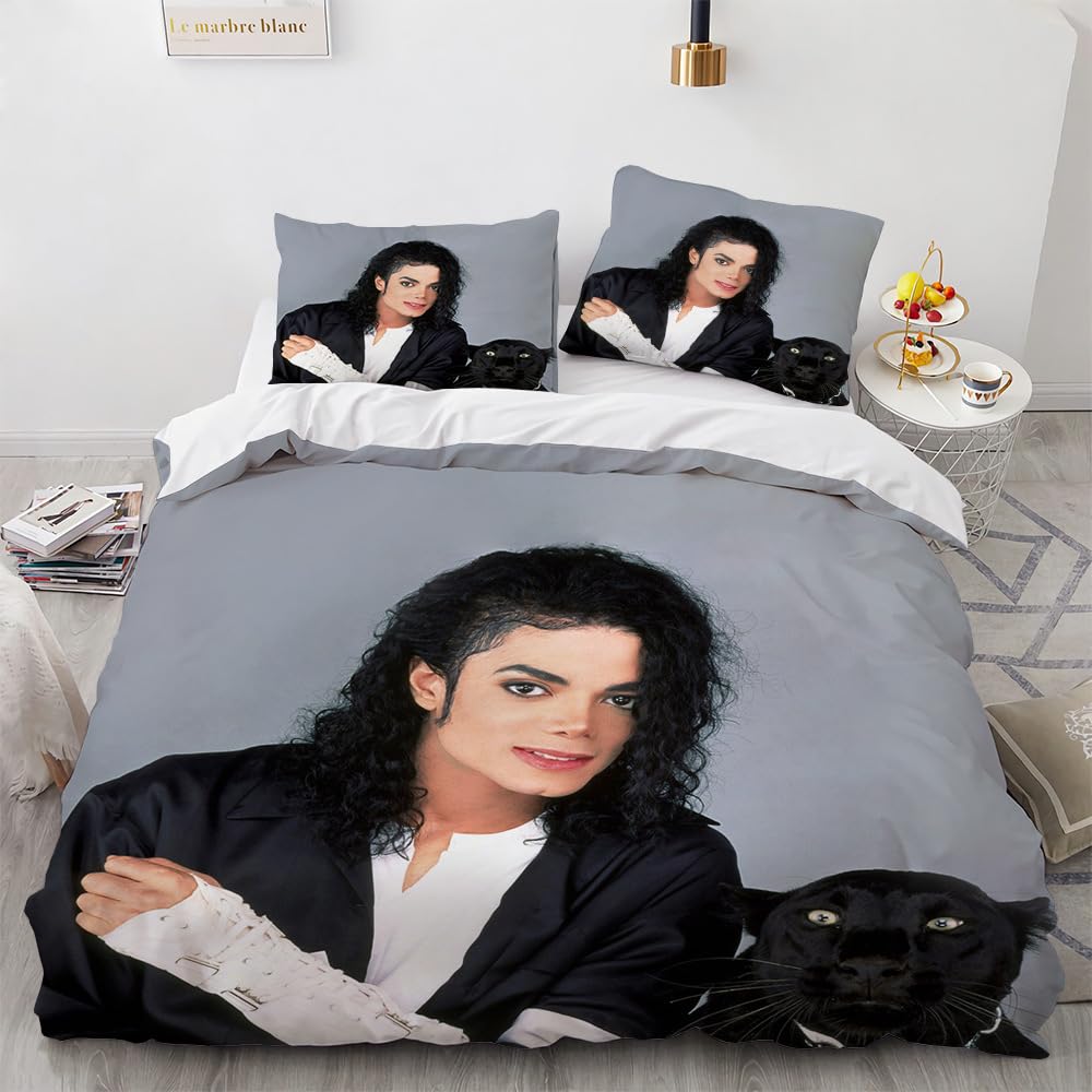 Shaari Duvet Cover Set Single 135 x200 cm Polyester 3 Piece Bedding Set with 2 Pillowcase Kids Quilt Cover Closure