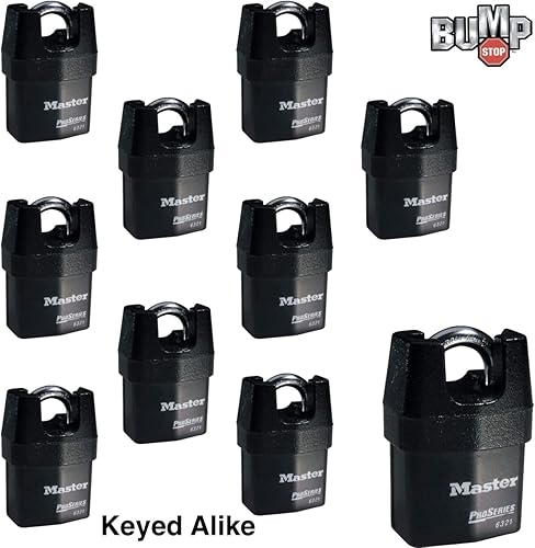 Miniatura 5 de Master Lock - Cuatro (4) candados de alta seguridad serie Pro 6321NKA-4 con tecnología BumpStop