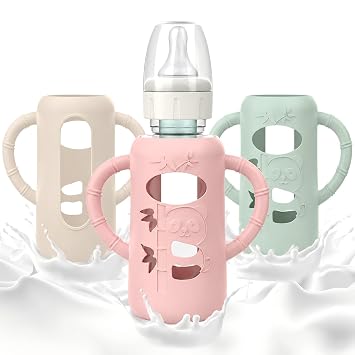 3PCS Dr Brown Silicone Sleeve for Dr Browns Glass Bottles 4 oz with Handles