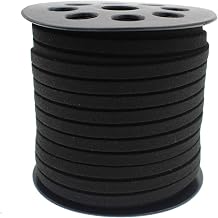 Faux Suede Leather Cord String for Jewerly Making 5mm 40 Yards Black Bracelet Cord Flat Thin Leather Lace Thread for Necklace-Chocker & DIY Projects