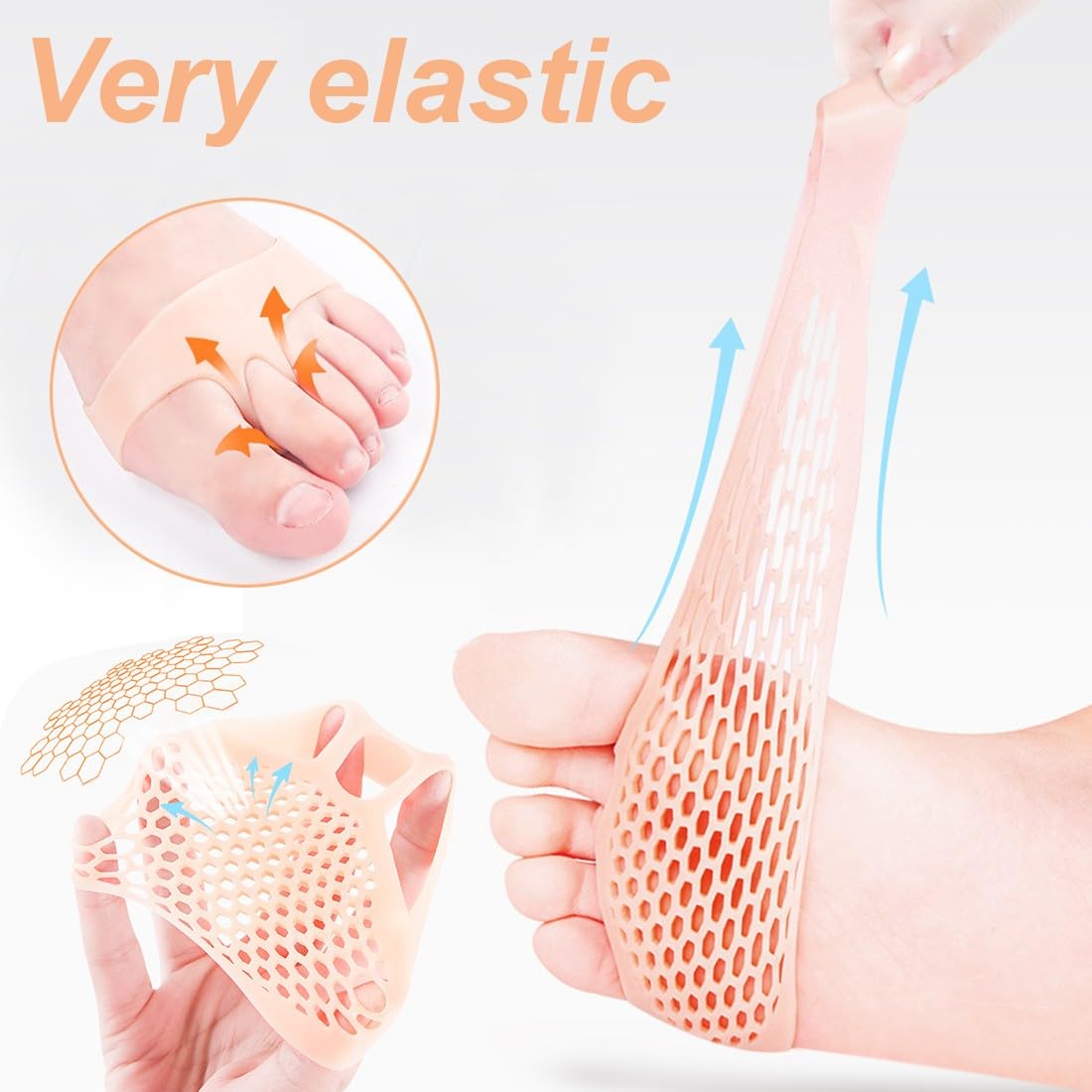 6 Pcs Cuscinetti Metatarsali per Donna e Uomo, Cuscinetti per Piedi in Gel Silicone Morbido, Imbottiture per Avampiede per avampiede Dolori e Sollievo Immediato al Metatarso