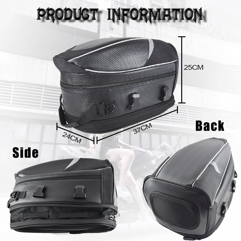 Motorrad Hecktasche für Peugeot Satelis 250 2006-2010, Große Kapazität Motorrad Aufbewahrungstasche, Wasserdicht Motorradtasche Motorrad Satteltasche, Gepäcktaschen,B White