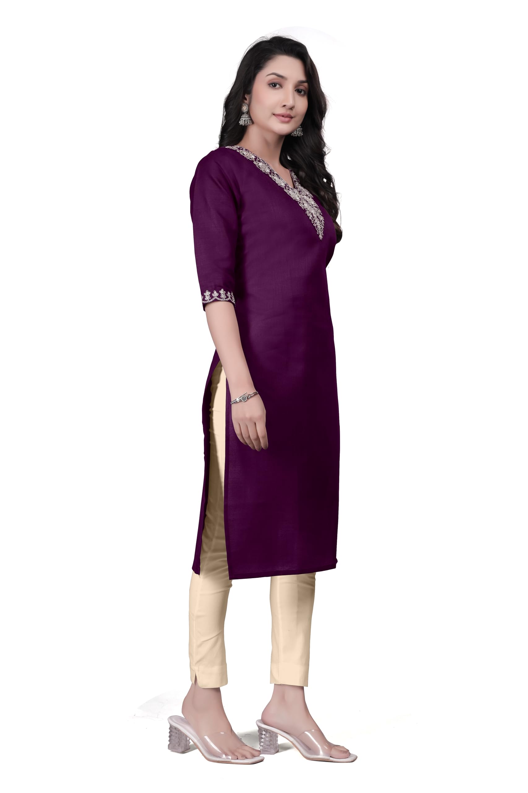 Riyon Fabric V-Neck Designer Kurti-picture-21