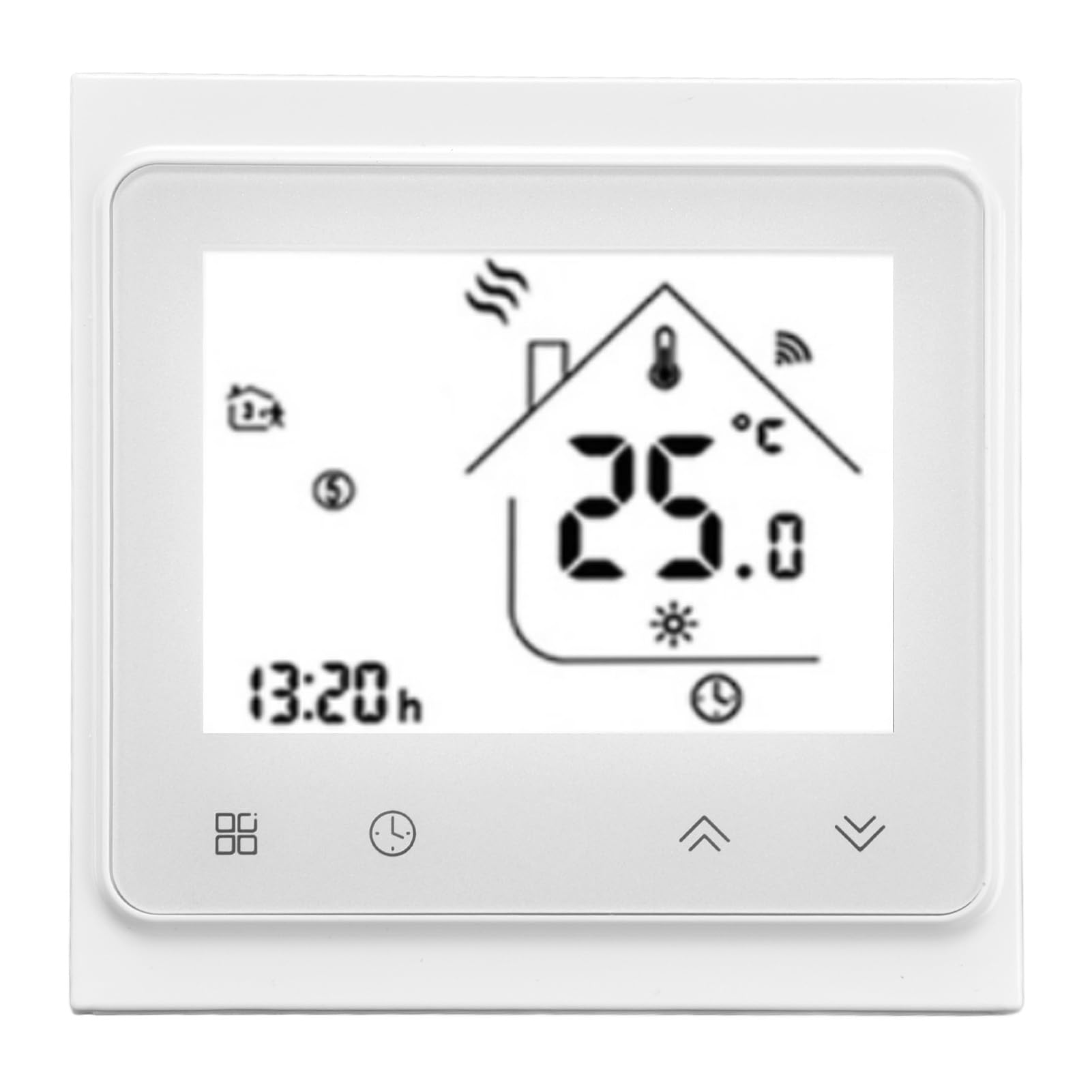 Termostato Intelligente 95-240Vac Wifi Controllo Remoto Vocale | PC ABS Ignifugo, Regolatore di Temperatura, Caldaia a Gas per Riscaldamento a Pavimento Scaldabagno, Compatibile con Home