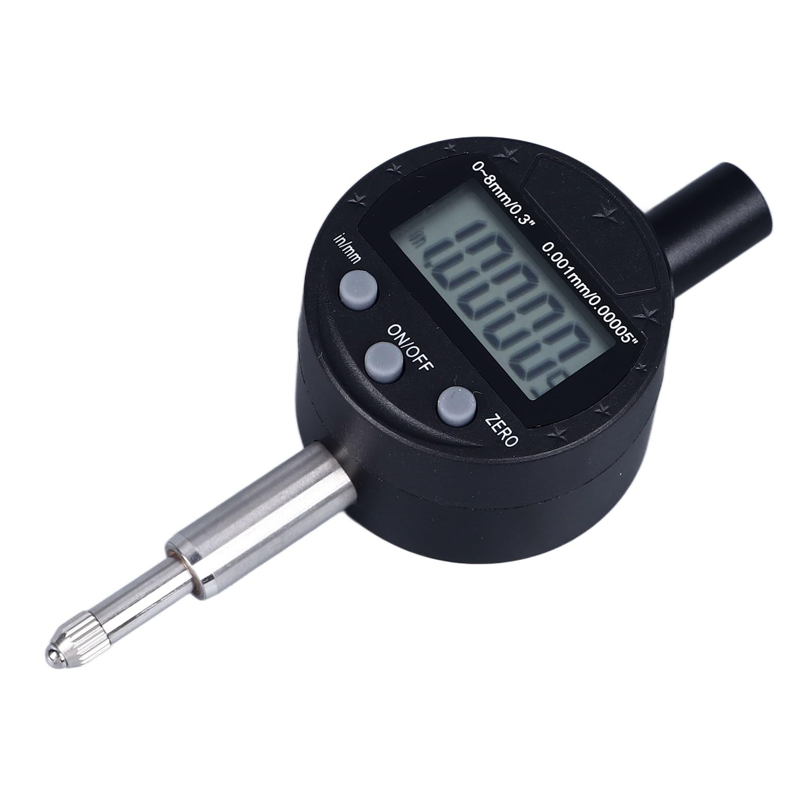 Comparador Pantalla digital Calibre Alta precisión 0,00005 pulgadas Resolución 0,001 mm Rango de 0 a 8 mm para uso industrial en laboratorio Material de aleación de aluminio