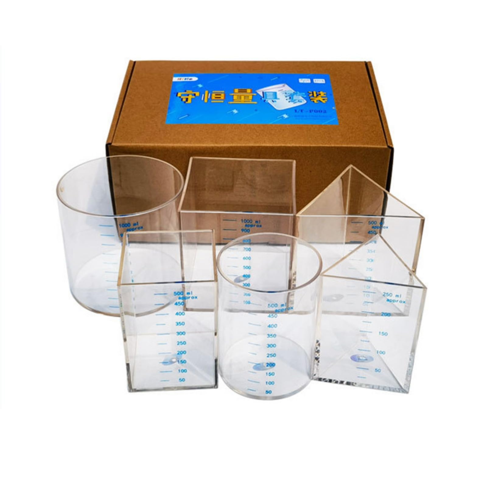 Kinder Volumen Messbecher set Messzylinder Messkanne Messwürfel Messkegel Und Bruchsicher für Häufiges Anfassen bei Experimenten für Schule Experimentierlabor Zuhause