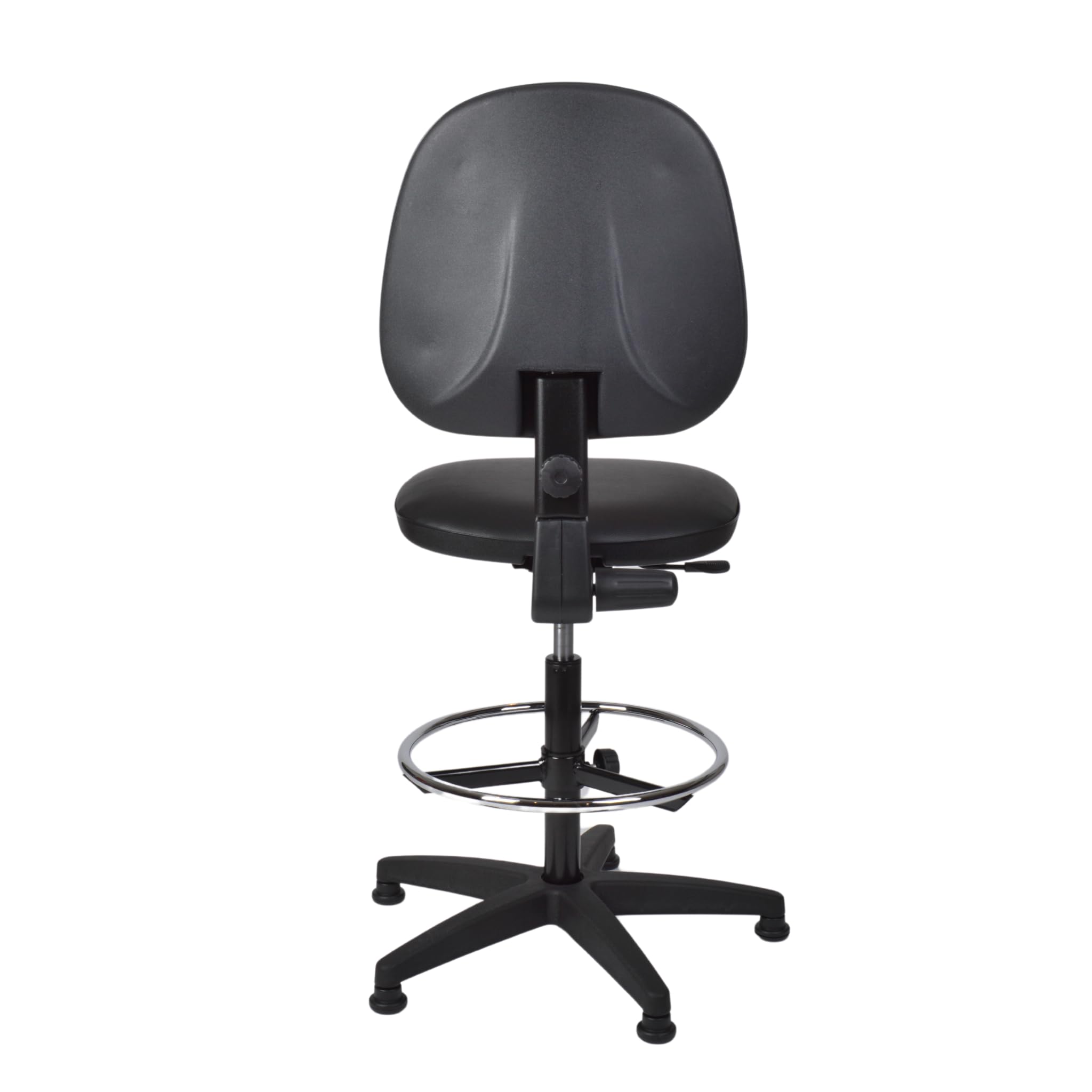 Topsit Büro & More IND211 - Silla de trabajo giratoria, acolchada y tapizada en piel sintética, altura regulable y fácil de limpiar, anillo de pie cromado, base y patas estables