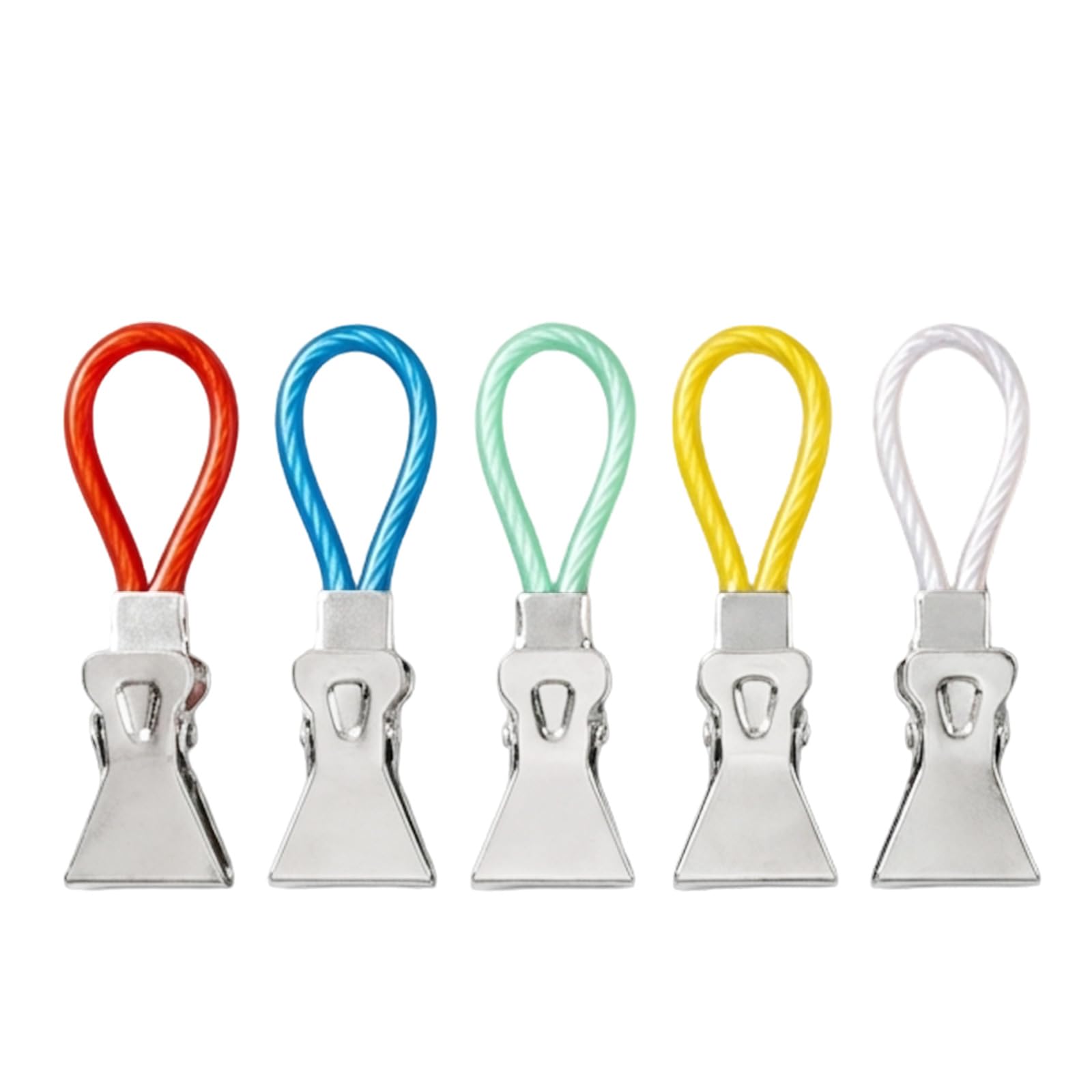 ChainYao 5-Pack Metal Towel Holder Clips - Hanging Storage for Kitchen, Bathroom, Cupboard Tea Towels (Heavy Duty)