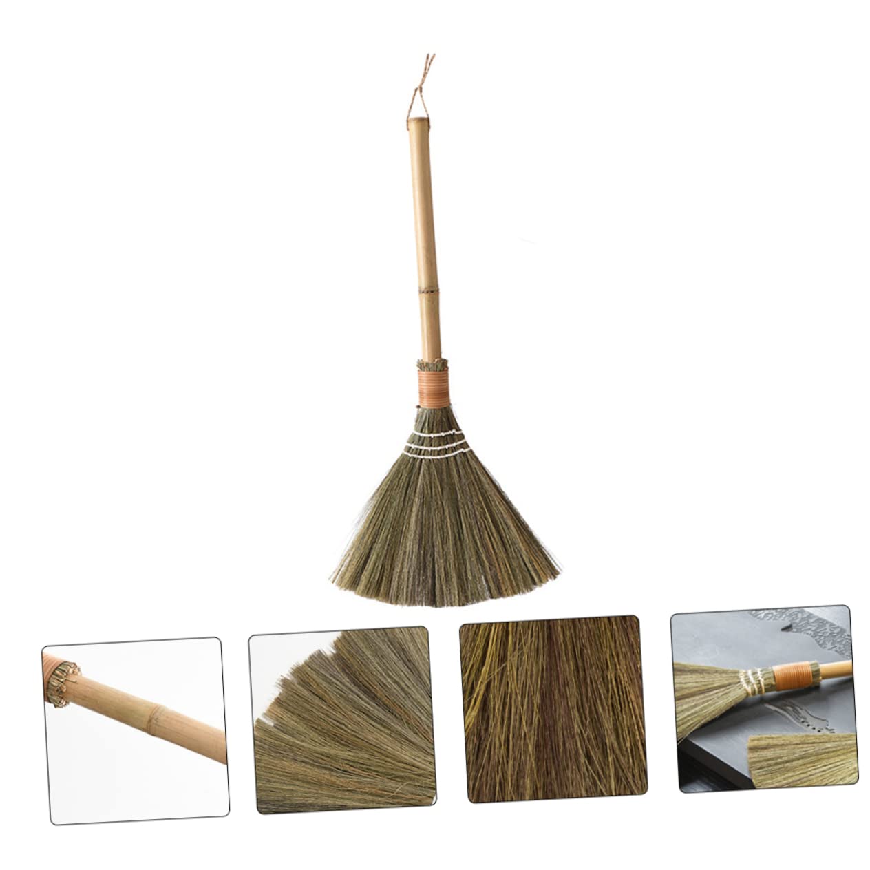 GOOHOCHY 1Pc Household Small Broom Creative Manual Straw Woven Cleaning Tool for Home Soft Bristles for Dust Removal for Tight Spaces and Efficient Cleaning