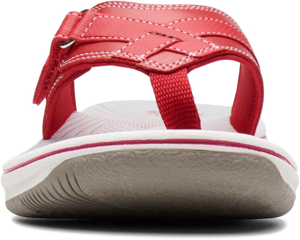 Clarks Women's Breeze Sea Flip-Flop, Red Synthetic, 9 - Image 4