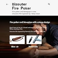 Vista 4 de Atizador de Fuego para Fogata, 34 pulgadas 2 en 1 Atizador de Fuego Plegable y Soplador, Herramientas de Chimenea con Mango Ergonómico de Madera