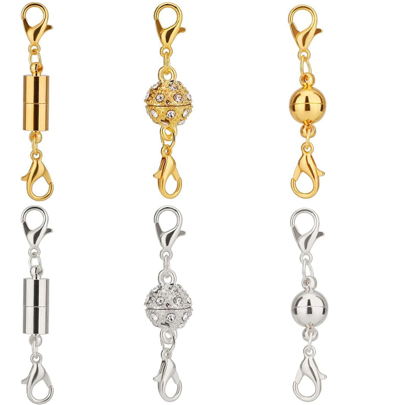 Mirhua アクセサリーパーツ ネックレス 留め具 マグネットクラスプ 6個セット ブレスレット ジュエリー用 延長用金具 エンドパーツ DIY 磁気クラスプ クラフト作り 簡単装着