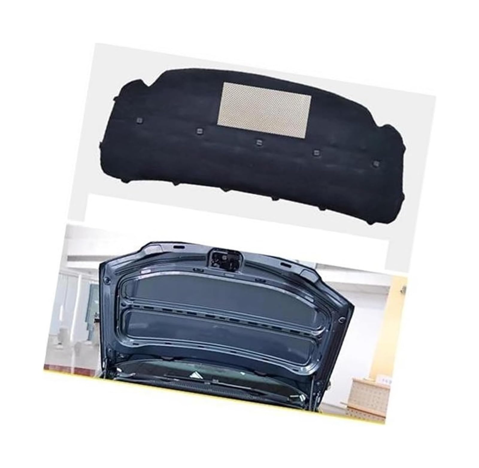Car Hood Engine Insulation Pad Soundproof Heat Cotton for VW for TOURAN 1T 2003-2015 Car Sound Insulation Cotton(Black 2003-2006 2)