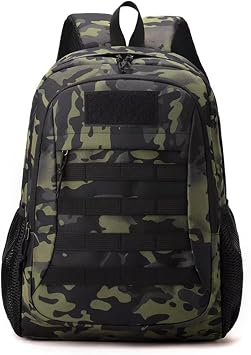 Lawaia 20L Small Tactical Backpack Military Bags Hiking Rucksack Survival Army Bag Rucking Outdoor Sports Packs Molle Gym Backpacks for Men Women Boys Girls Fishing Camping Traveling-Dark Camo