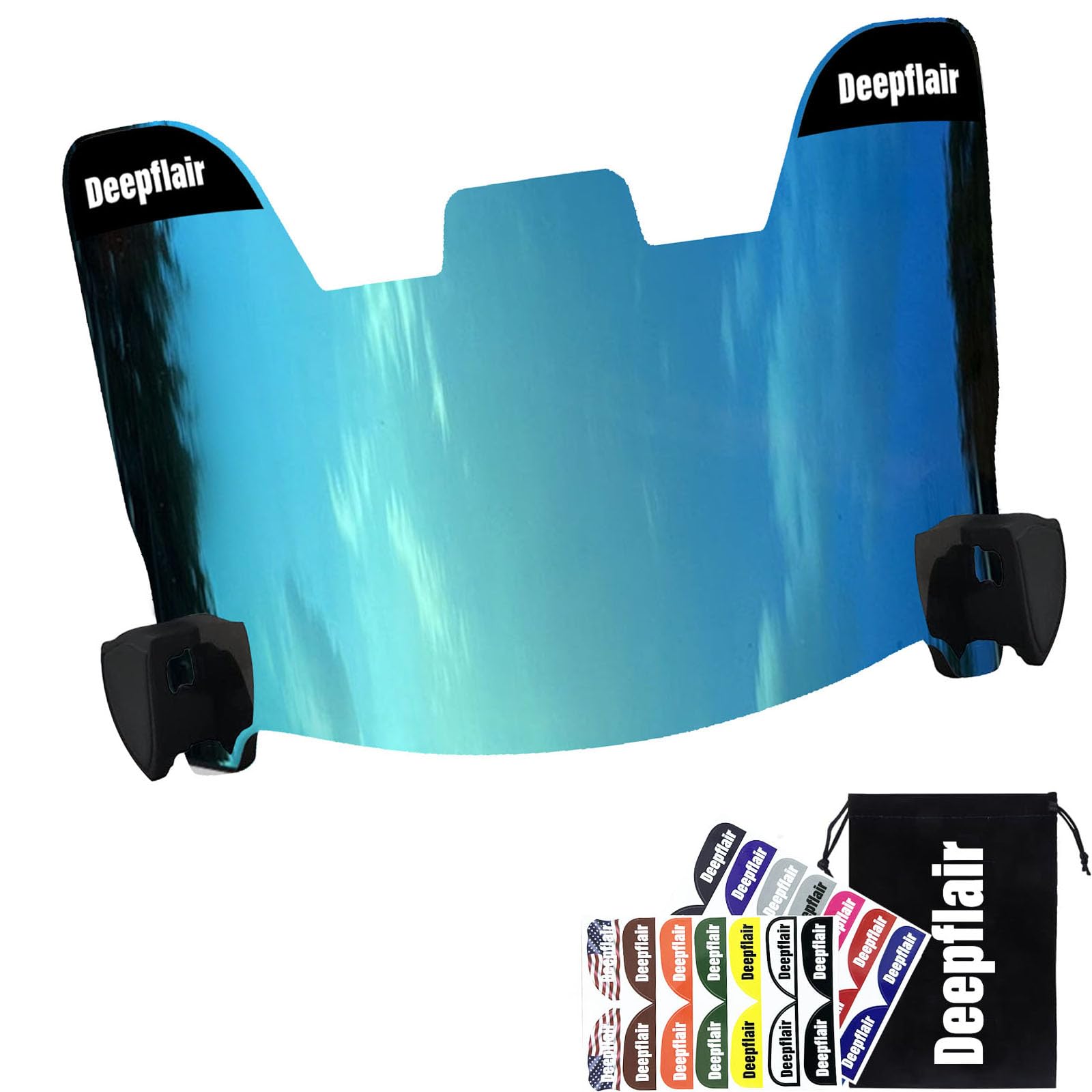 Football Visor Tinted Clear Eye Shield Visor with Football Visor Clips for Helmet Football Protection Gear(Ice Blue)