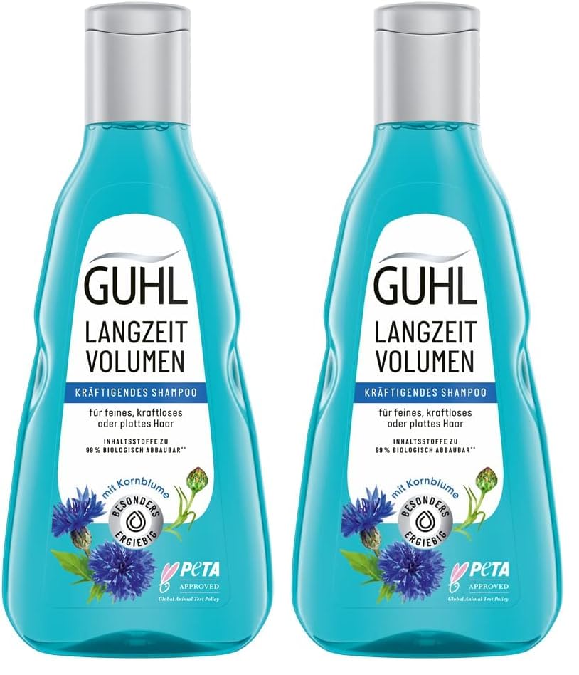 Guhl Langzeit Volumen Shampoo - Inhalt: 250 ml - Volumen und Fülle für feines Haar (Packung mit 2)