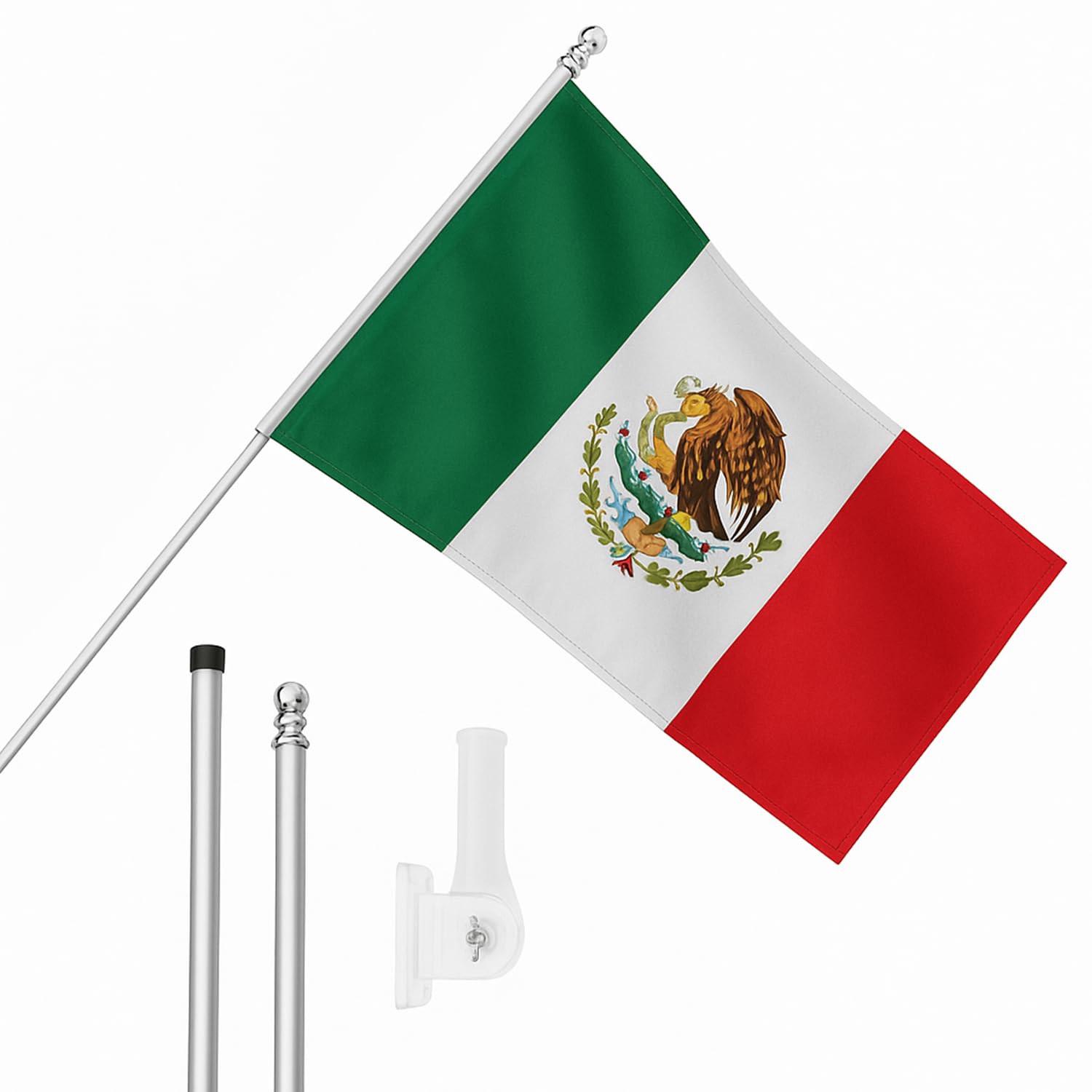 Drapeau mexicain extérieur avec mât et support pour décoration de terrasse et façade - 8