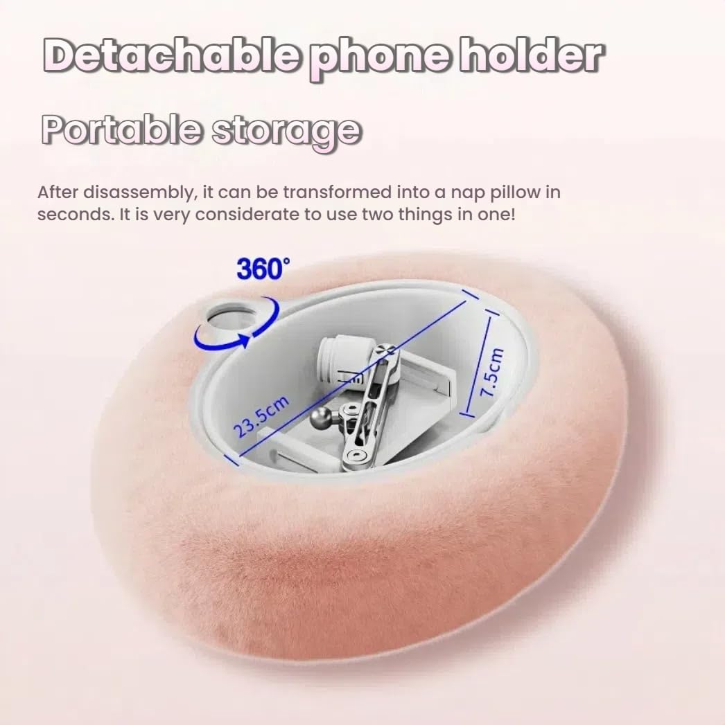 Soporte de almohada para tablet Kindle, iPad, soporte de teléfono móvil de felpa con un cuenco para aperitivos con tapa, compatible con teléfonos de 4.7 a 13 pulgadas, tablet, iPad, iPhone, Google