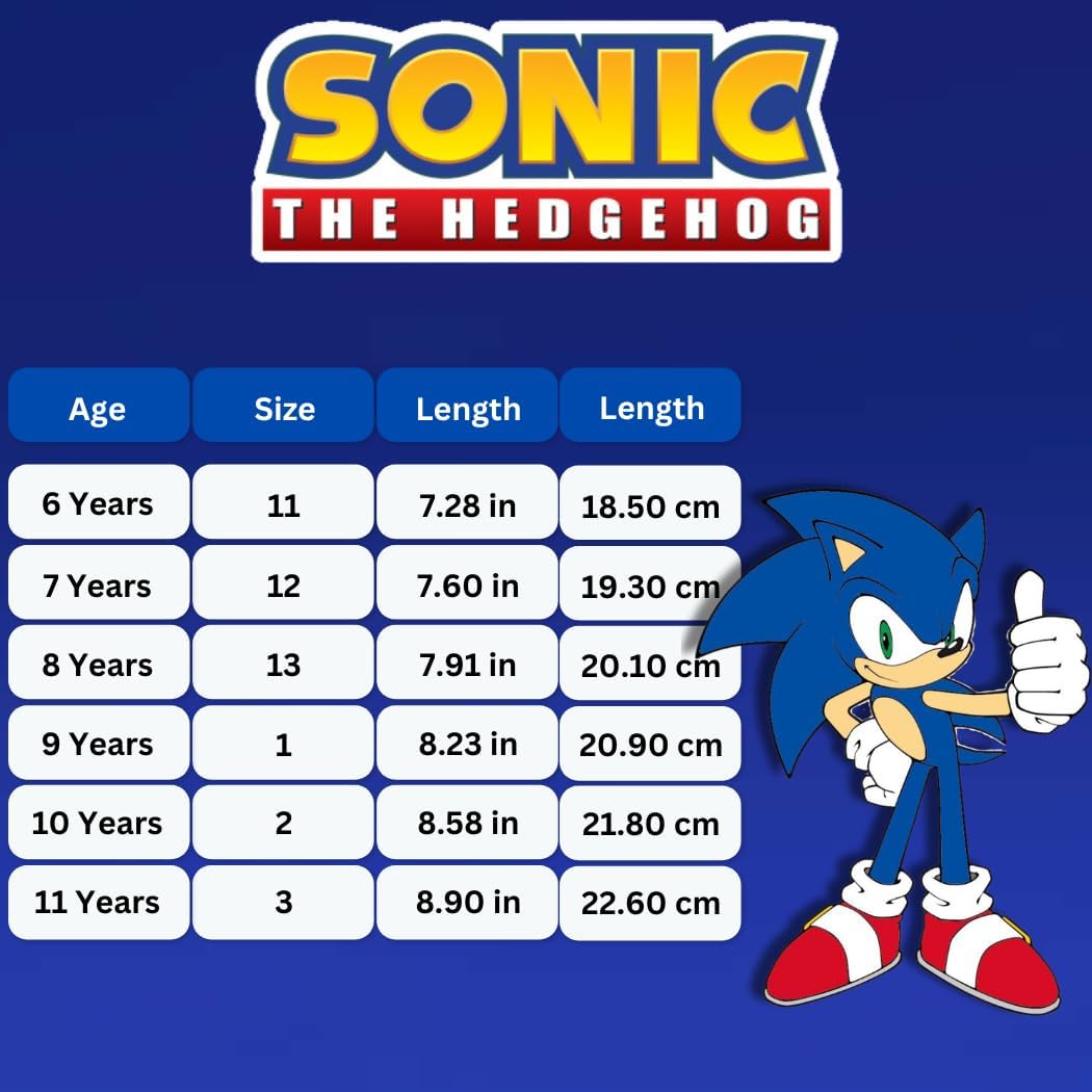 Josmo Sonic The Hedgehog High Top Sneakers for Boys - Sonic Sneaker Ankle Hightops Lightweight Breathable Casual Shoes (Sizes: 11-13 Little Kids / 1-3 Big Kids)