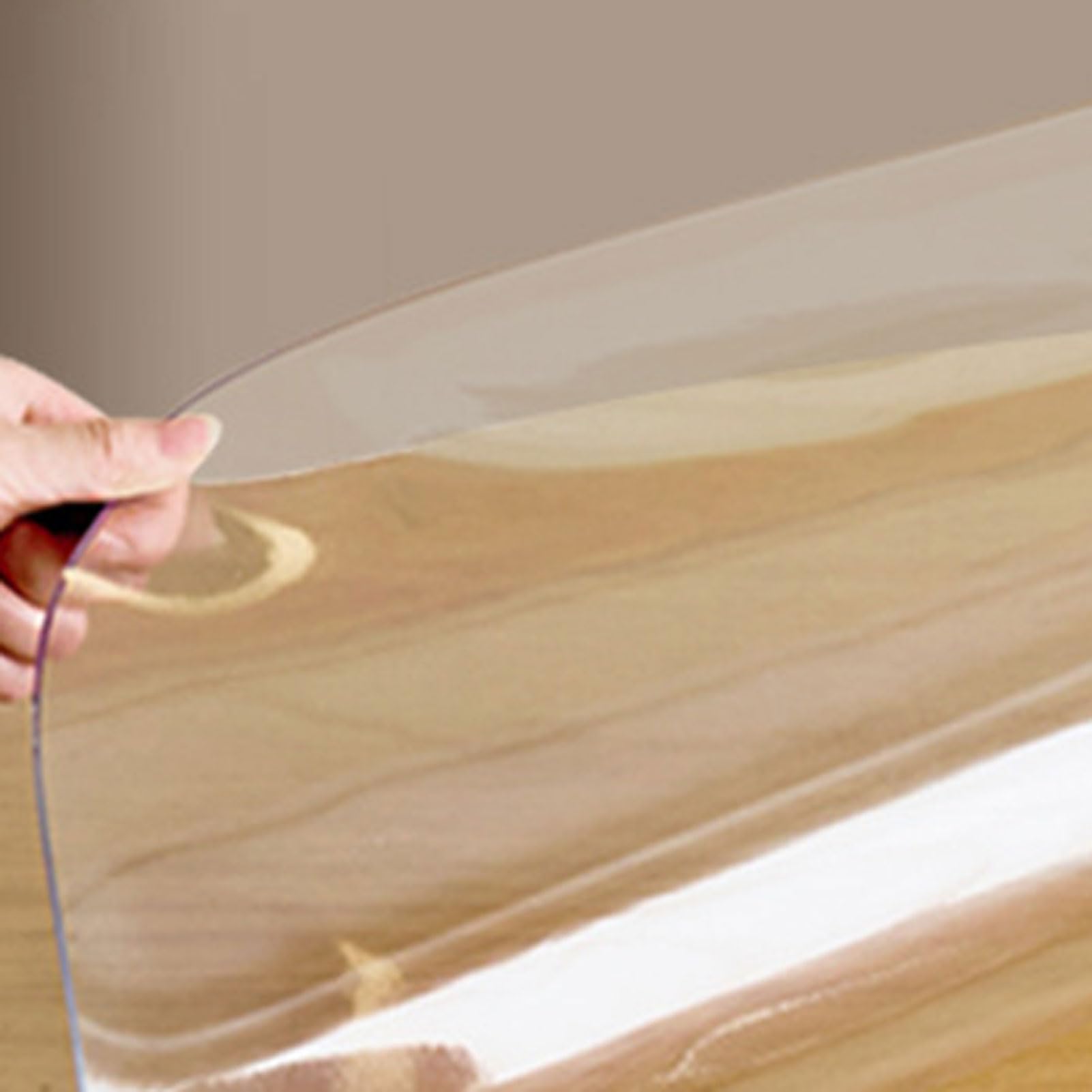 Mantel Antimanchas Mesa Redonda 160cm, Mantel PVC Transparente, Protector De Mesa Impermeable, Resistente a la Grasa para Mesa Rectangular en Comedor y Cocina