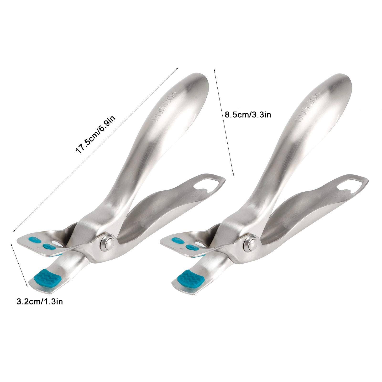 2pcs 2-in-1 Gripper Clips, Stainless Steel Anti?scald Clamp Tongs for Bowl Plate Dishs Pot Pan