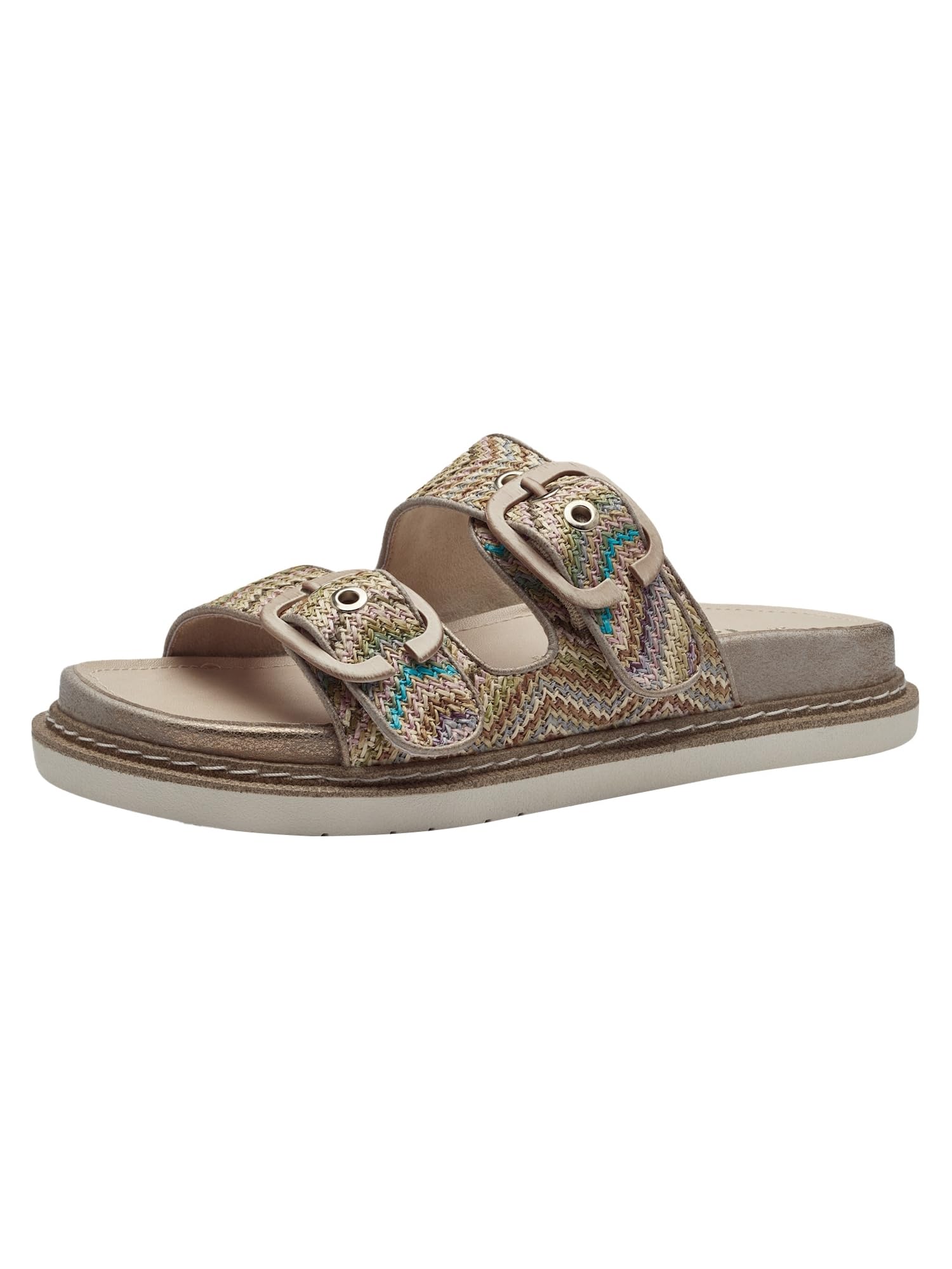 Tamaris Women's Vegan Flat Mules, Beige Comb, 5 UK
