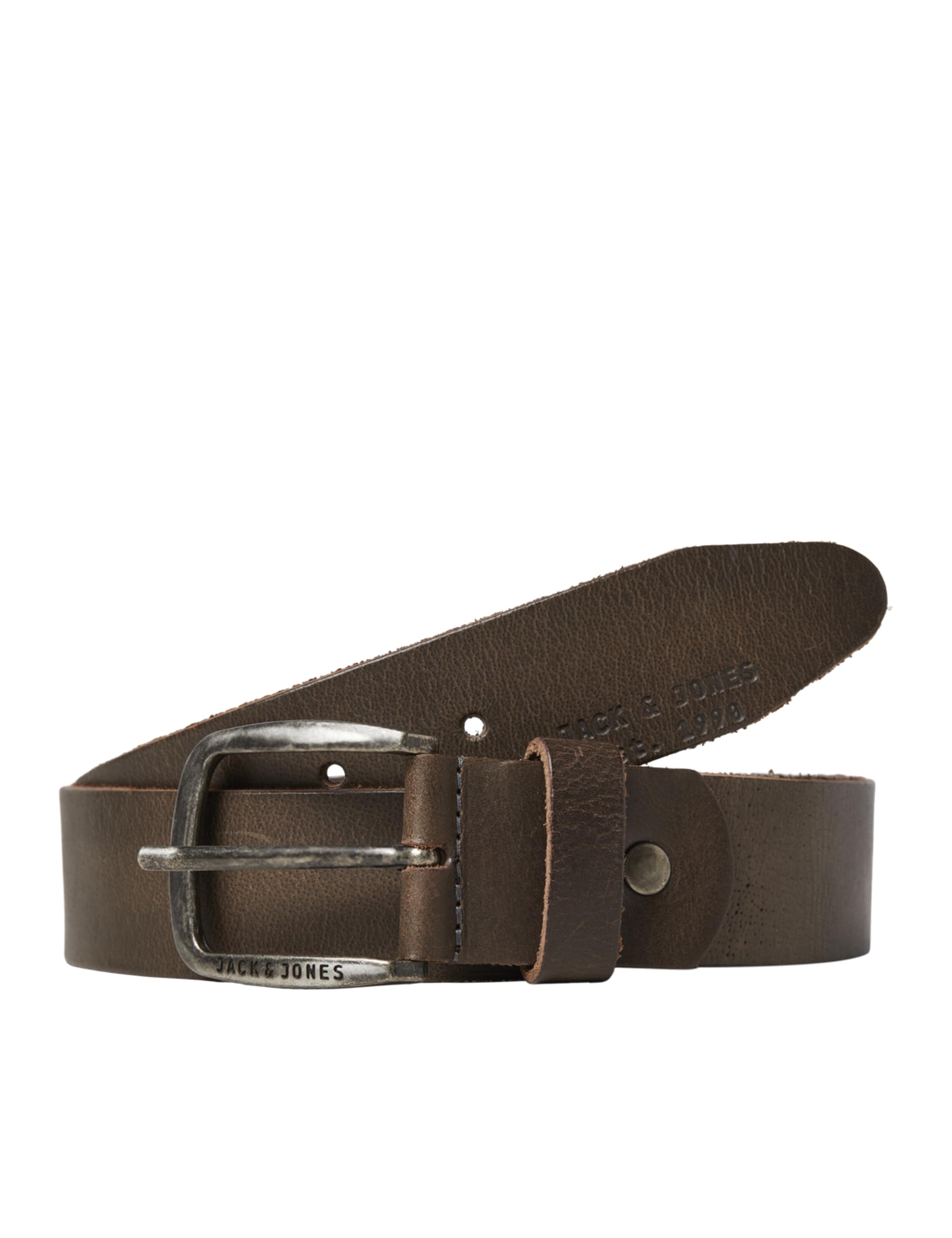 Jack & Jones NOS Men's Jacpaul Leather Belt Noos Belt, Grey (Castlerock Castlerock), 42 (Manufacturer size: 95)